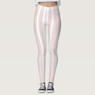 Leggings rayures rose et blanche