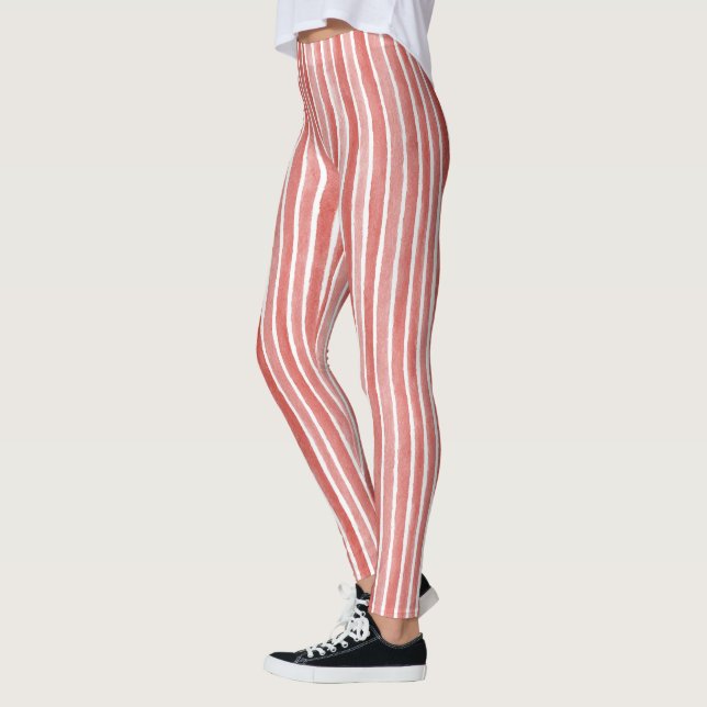 Leggings Rayures rose rouge (Gauche)