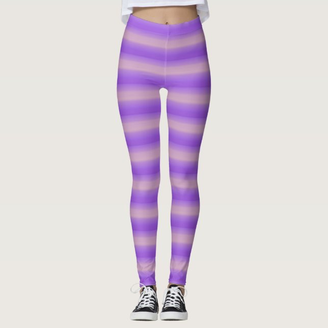 Leggings Rayures roses et violettes (Devant)