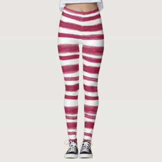 Leggings Rayures rouges Bordeaux
