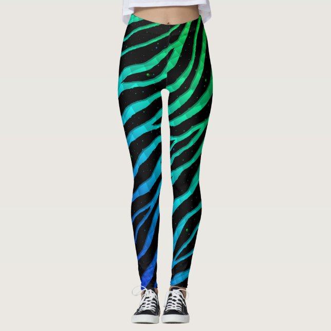 Leggings Rayures SpaceTime arrachées - PBCGY arc-en-ciel (Devant)