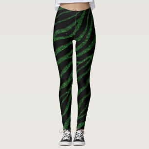 Leggings Rayures SpaceTime arrachées - Vert Parties scintil