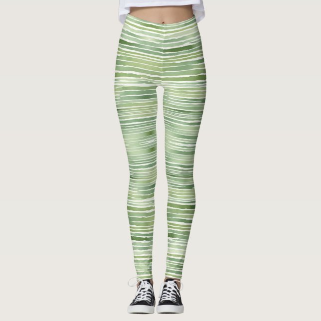 Leggings Rayures Vertes  (Devant)