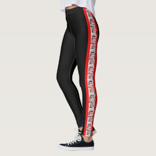 Leggings Rayures verticales de typographie multilingue de