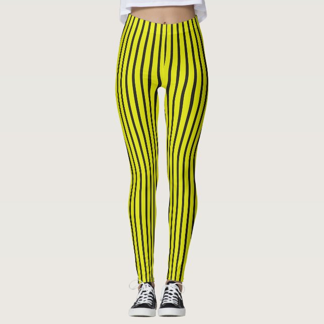 Leggings Rayures verticales jaunes (Devant)