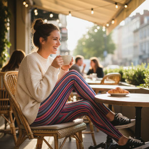 Leggings Rayures verticales multicolores vibrantes