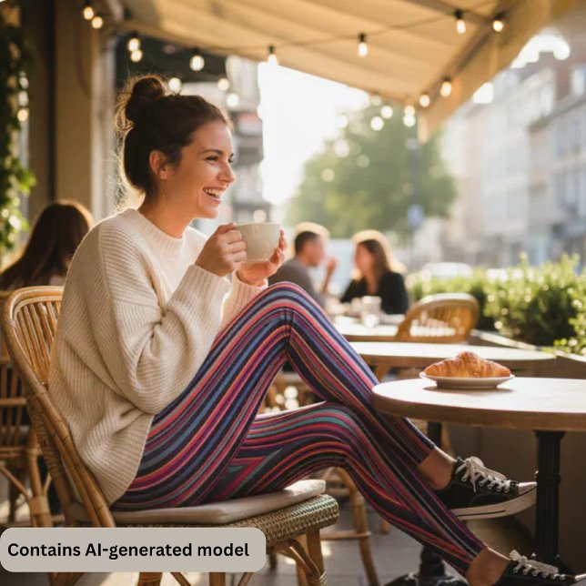 Leggings Rayures verticales multicolores vibrantes (Créateur téléchargé)
