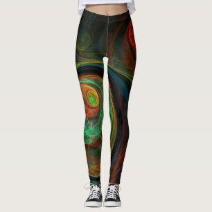 Leggings Reborn Green Art Abstrait