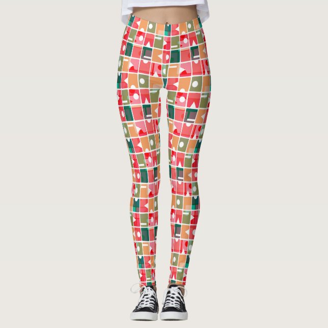 Leggings Rectangles Abstraites 120623 (Devant)