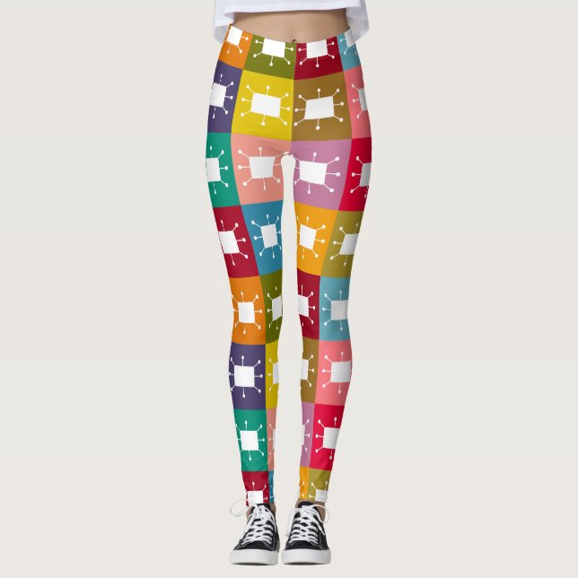 Leggings Rectangles atomiques (Devant)