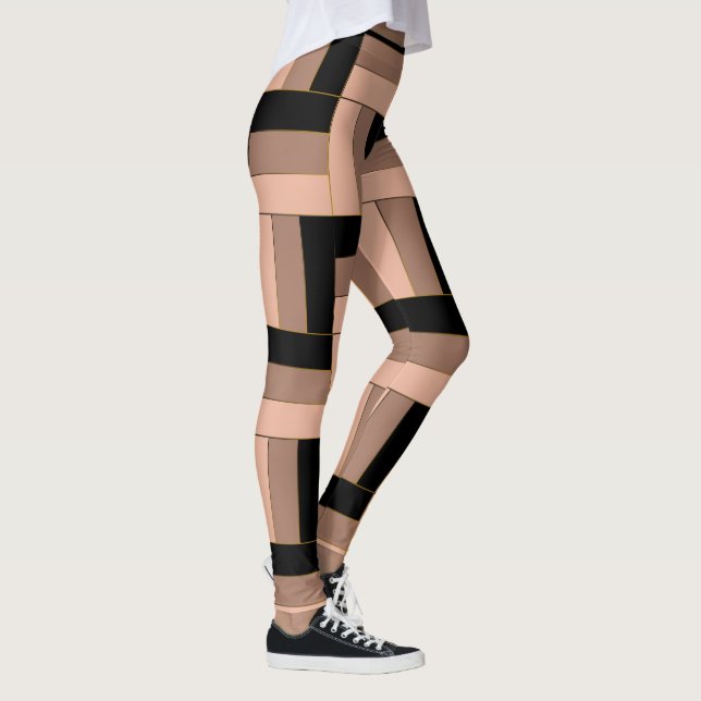 Leggings Rectangles géométriques Brown Mocha Noir (Droite)