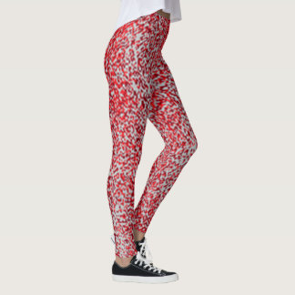 Leggings Red and Gray Dots 