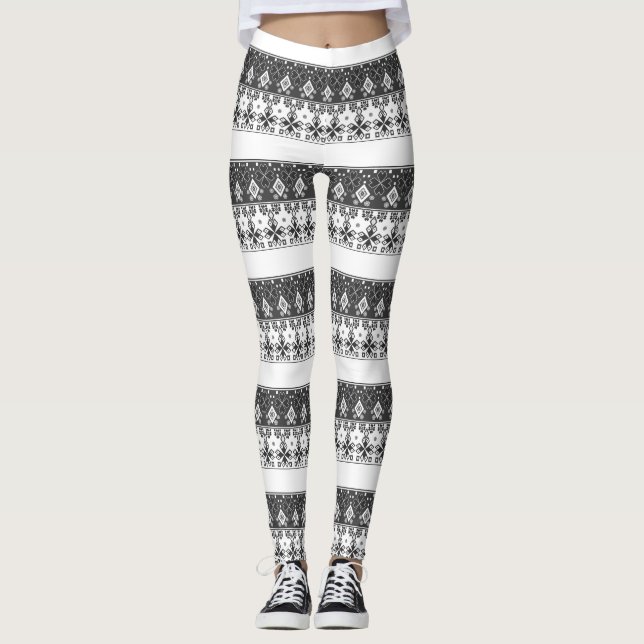 Leggings Red blue ornament (Devant)