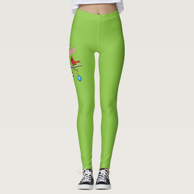 Leggings Red Cardinal on Christmas (Devant)
