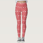 Leggings Red Fair Isle<br><div class="desc">Allover imprimer leggings dans un amusant salon de vacances imprimé à l'île. Parfait pour votre prochaine fête de pull de Noël ou juste pour répandre la joie tout l'hiver!</div>