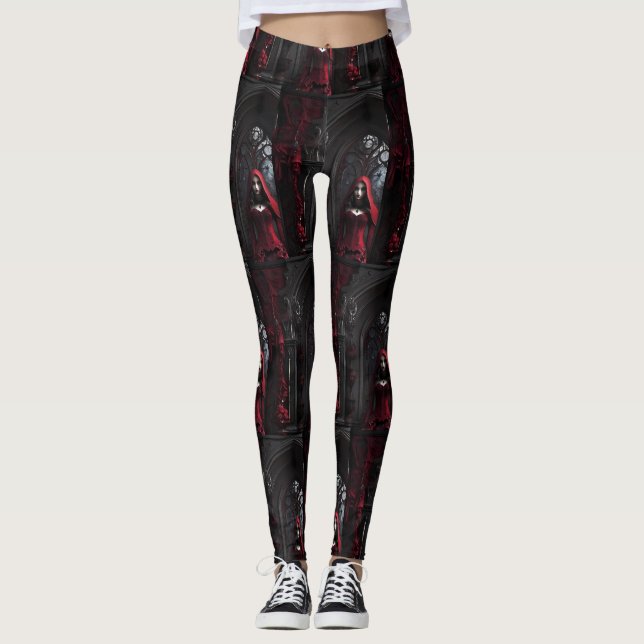 Leggings Red Gothic Girl Dark Elegance (Devant)