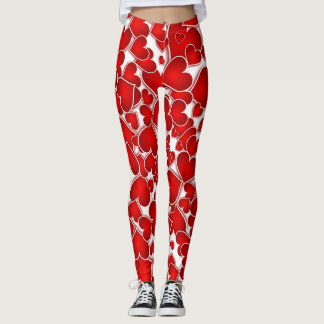 Leggings Red Hearts