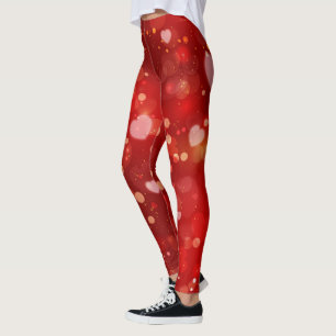 Leggings Red Hearts et Bokeh