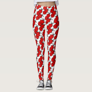 Leggings Red Ladybugs Crawling Thunder_Cove