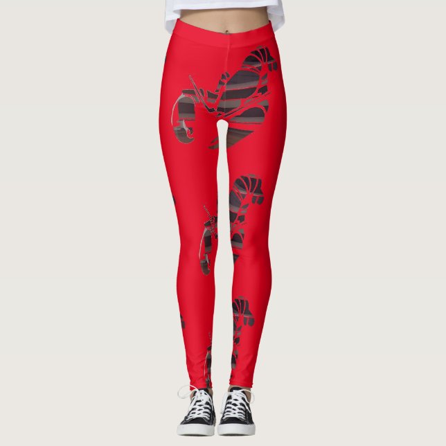Leggings Red Maine Lobsters Thunder_Cove   (Devant)