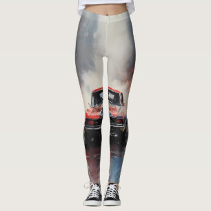 Leggings Red Muscle Car direction