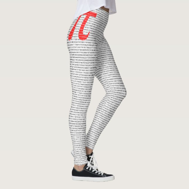 Leggings Red Number pi est un symbole de constante mathémat (Droite)