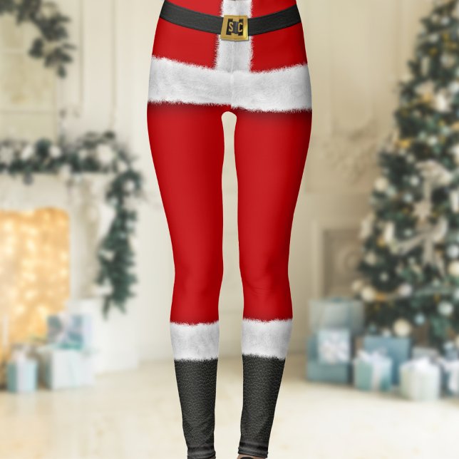 Leggings Red Père Noël Suit Mme Claus Costume de Noël Fête (Are you most likely to be Mrs Santa Claus this holiday season? These leggings are just for you)