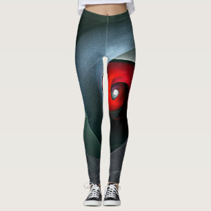 Leggings Red Swirl Artistique moderne Art Abstrait Motif #1