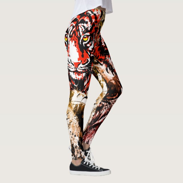 Leggings Red Tiger | Tigre coloré (Droite)