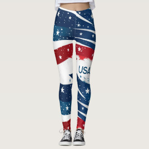 Leggings Red White et Blue USA