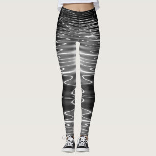 Leggings Réflexions de Tron sur l'eau noire avide numérique