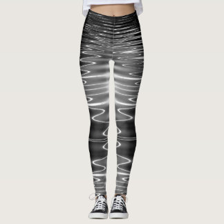 Leggings Réflexions de Tron sur l'eau noire avide numérique