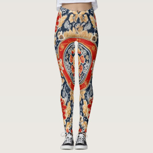 Leggings Regal Khokhloma : Médaillon floral orné