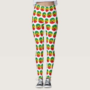 Leggings Reggae Musique avec couleurs du drapeau reggae