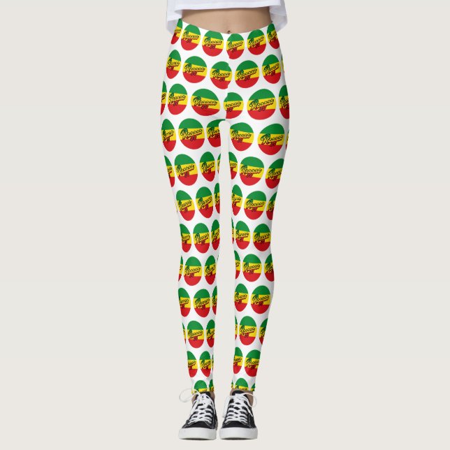 Leggings Reggae Musique avec couleurs du drapeau reggae (Devant)