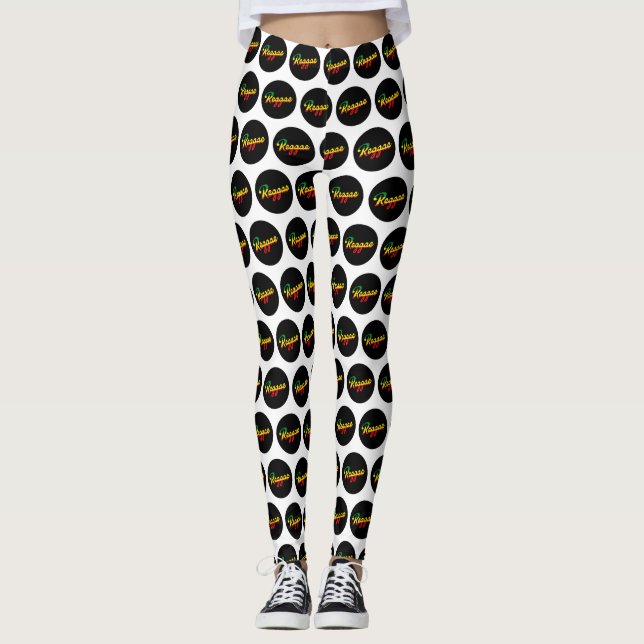 Leggings Reggae Musique avec couleurs du drapeau reggae (Devant)
