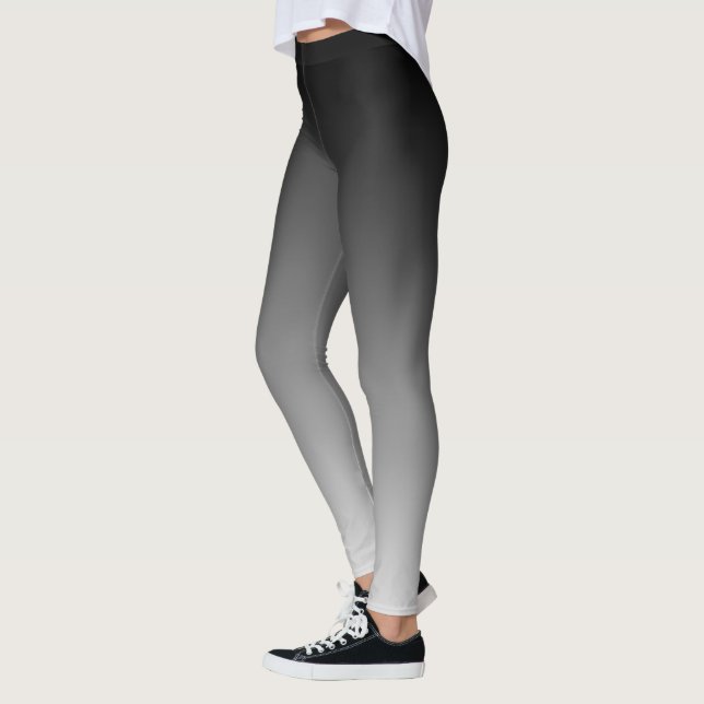 Leggings Régime de l'horizon noir et blanc de gradient (Gauche)