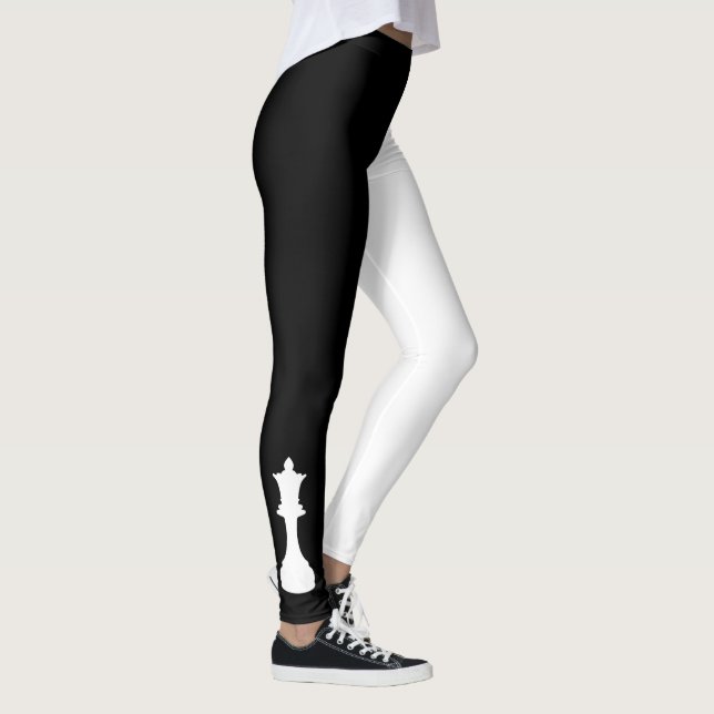 Leggings Reine des échecs noir et blanc (Droite)