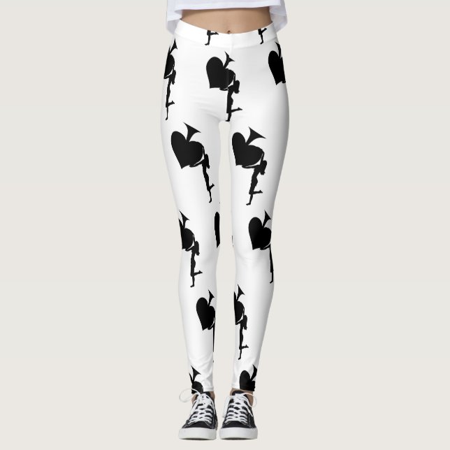 Leggings Reine des pique tenant de l'As noir Thunder_Cove (Devant)