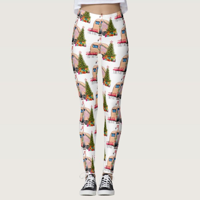 Leggings remorque flamingo père Noël (Devant)