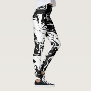 Leggings Remous noirs et blancs de résumé - guêtres