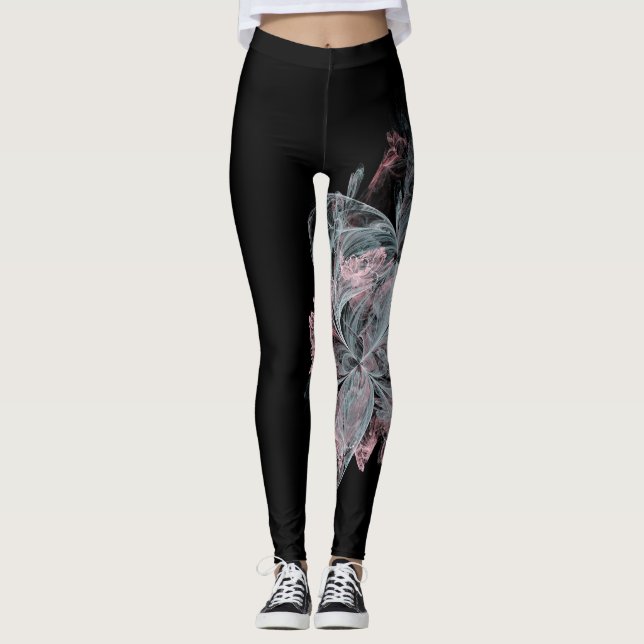 Leggings Remous sophistiqué bleu de mode de rose de marbre (Devant)