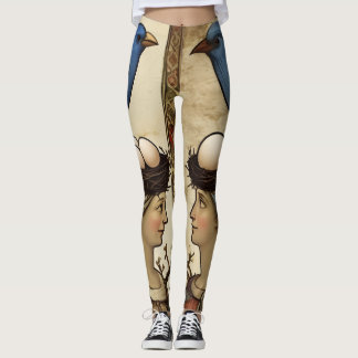 Leggings Renaissance de l'oiseau bleu Bonheur Charme unique