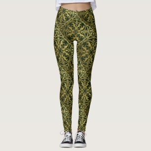 Leggings Renaissance Médiévale Héraut Lion Léopard Métalliq