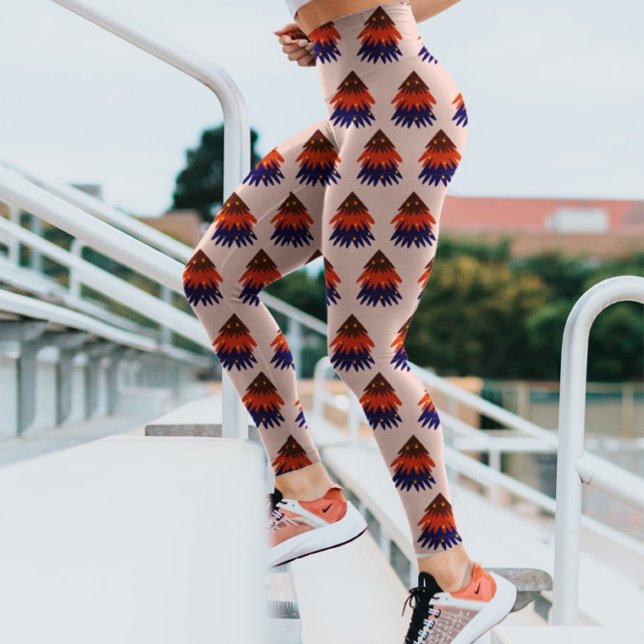 Leggings Répétition de l'arbre de Noël moderne - Festive Be (Créateur téléchargé)