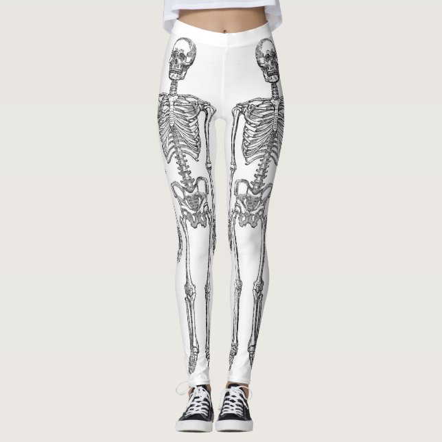Leggings Répétition de l'équipage de squelette x 4 (Devant)