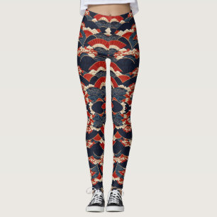 Leggings Répétition du Motif japonais Kimono