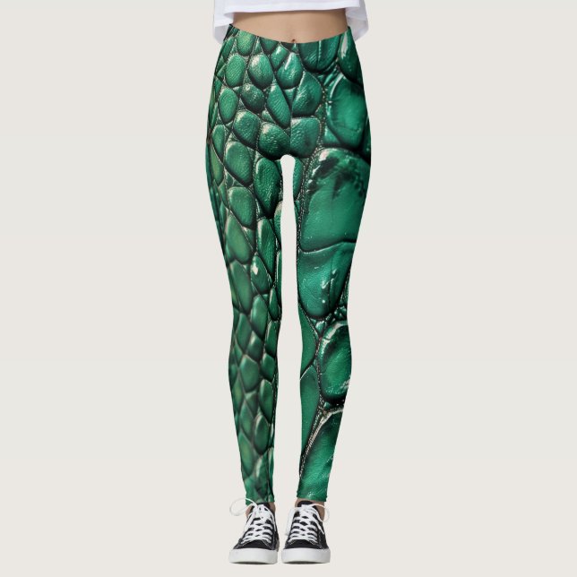 Leggings Reptilian Chic Emerald Design (Devant)