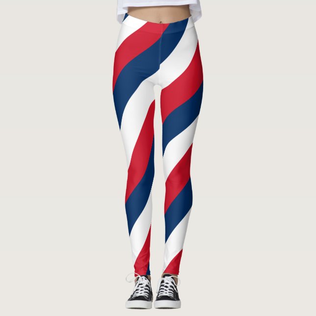 Leggings République Dominicaine Drapeau Couleurs rayées Le (Devant)