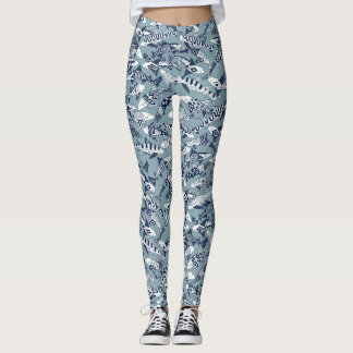 Leggings requin bleu